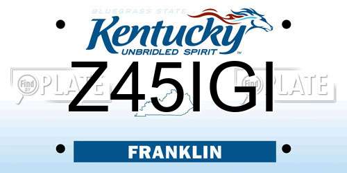 Z45IGI Kentucky License Plate