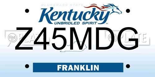 Z45MDG Kentucky License Plate