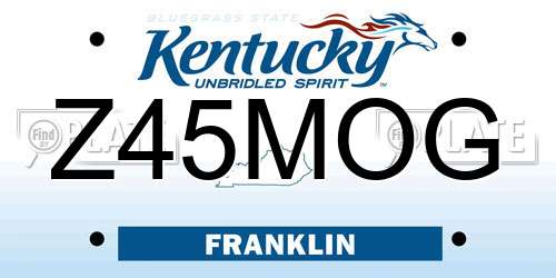 Z45MOG Kentucky License Plate