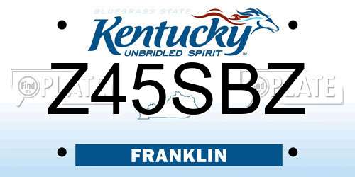 Z45SBZ Kentucky License Plate