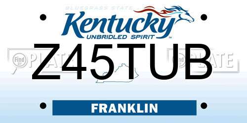 Z45TUB Kentucky License Plate