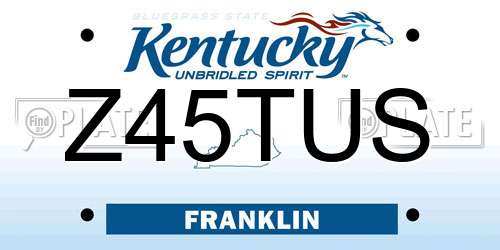 Z45TUS Kentucky License Plate