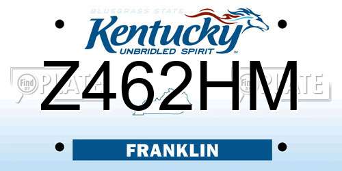 Z462HM Kentucky License Plate