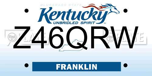 Z46QRW Kentucky License Plate