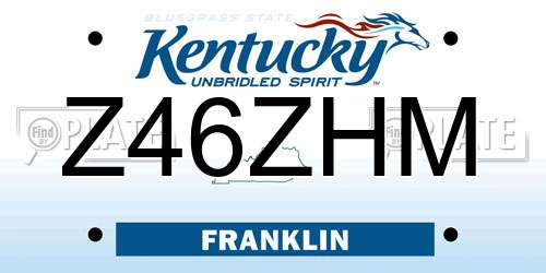 Z46ZHM Kentucky License Plate