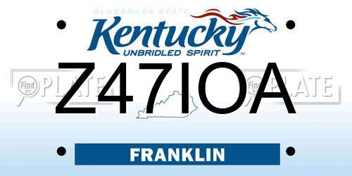 Z47IOA Kentucky License Plate
