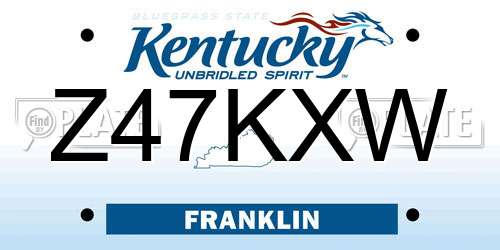 Z47KXW Kentucky License Plate