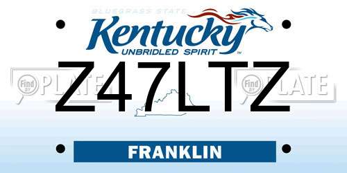 Z47LTZ Kentucky License Plate