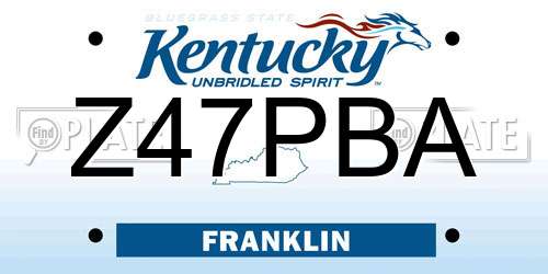 Z47PBA Kentucky License Plate