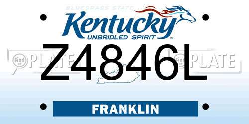 Z4846L Kentucky License Plate