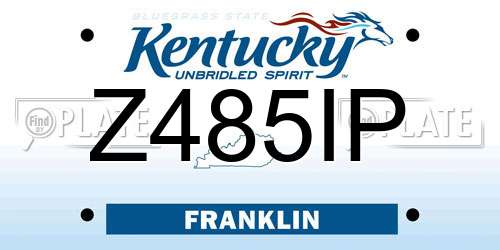 Z485IP Kentucky License Plate