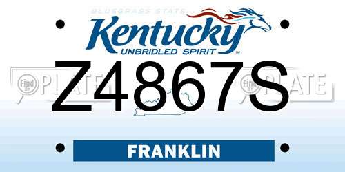 Z4867S Kentucky License Plate