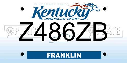 Z486ZB Kentucky License Plate