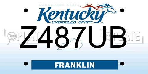 Z487UB Kentucky License Plate