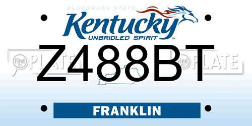 Z488BT Kentucky License Plate