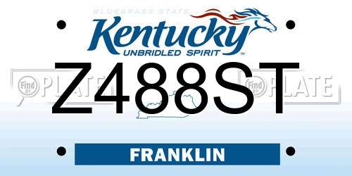 Z488ST Kentucky License Plate
