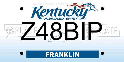 Z48BIP Kentucky License Plate