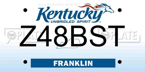 Z48BST Kentucky License Plate