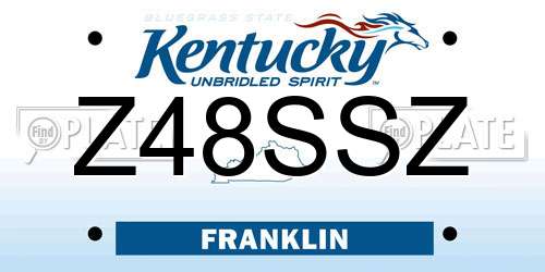 Z48SSZ Kentucky License Plate