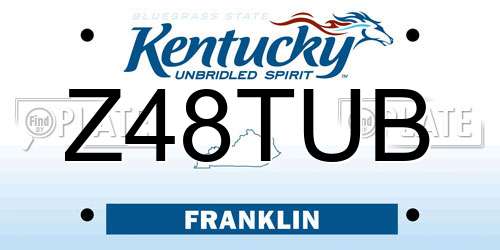 Z48TUB Kentucky License Plate