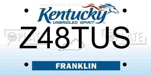 Z48TUS Kentucky License Plate