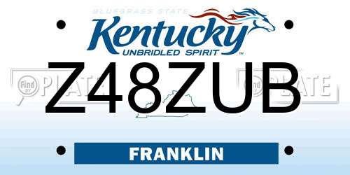 Z48ZUB Kentucky License Plate