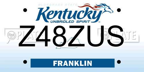 Z48ZUS Kentucky License Plate