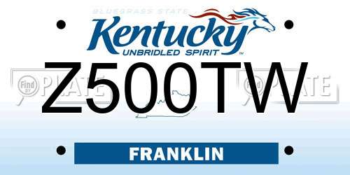 Z500TW Kentucky License Plate