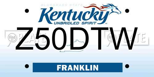 Z50DTW Kentucky License Plate