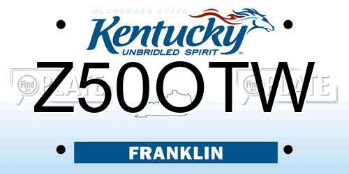 Z50OTW Kentucky License Plate
