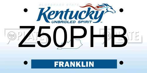 Z50PHB Kentucky License Plate