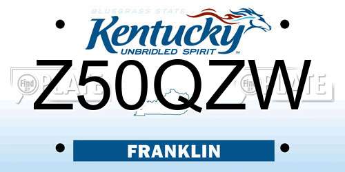 Z50QZW Kentucky License Plate