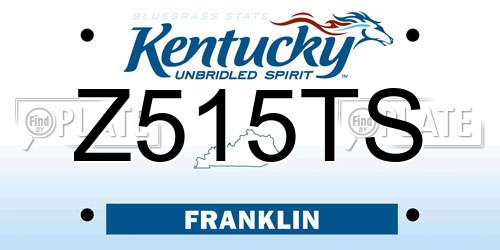 Z515TS Kentucky License Plate