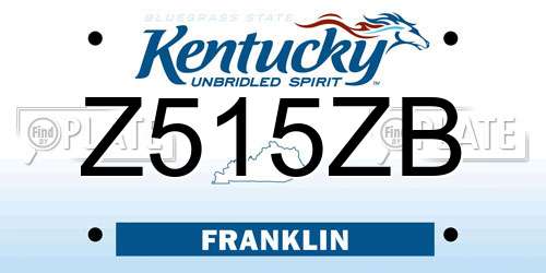 Z515ZB Kentucky License Plate