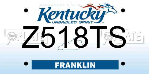 Z518TS Kentucky License Plate