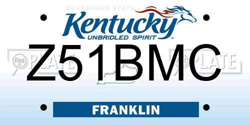 Z51BMC Kentucky License Plate