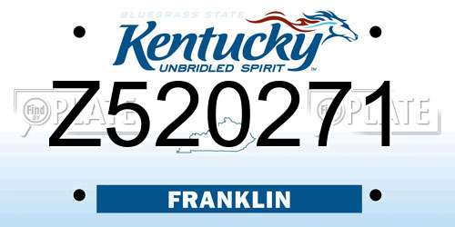 Z520271 Kentucky License Plate