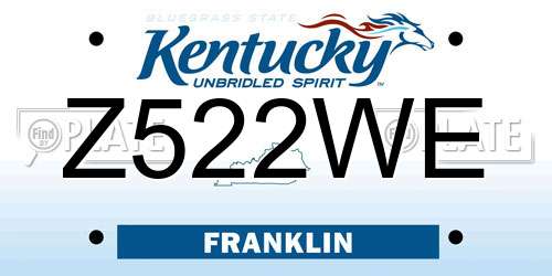 Z522WE Kentucky License Plate