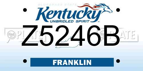 Z5246B Kentucky License Plate