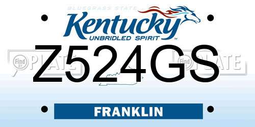 Z524GS Kentucky License Plate