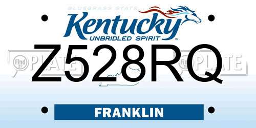 Z528RQ Kentucky License Plate