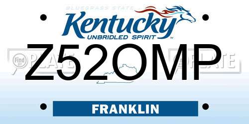 Z52OMP Kentucky License Plate