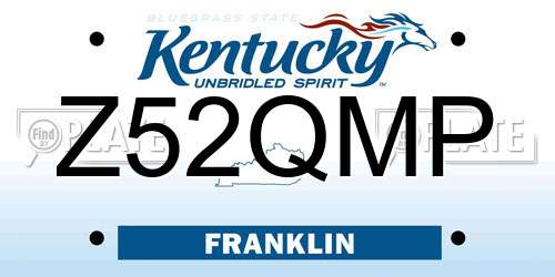 Z52QMP Kentucky License Plate