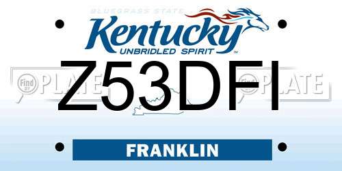 Z53DFI Kentucky License Plate