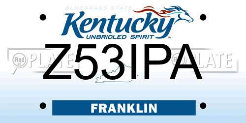 Z53IPA Kentucky License Plate