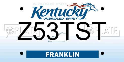 Z53TST Kentucky License Plate