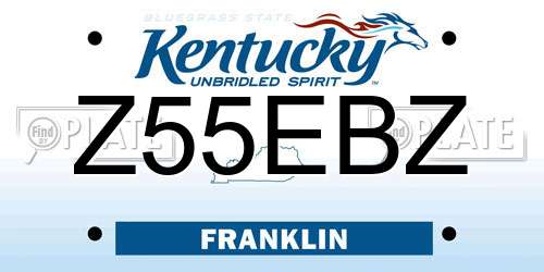 Z55EBZ Kentucky License Plate