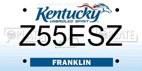 Z55ESZ Kentucky License Plate