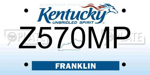 Z570MP Kentucky License Plate