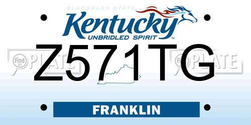 Z571TG Kentucky License Plate
